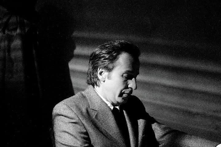 Elvis Winterbottom on set of The Dick & Jane Show, moody black and white