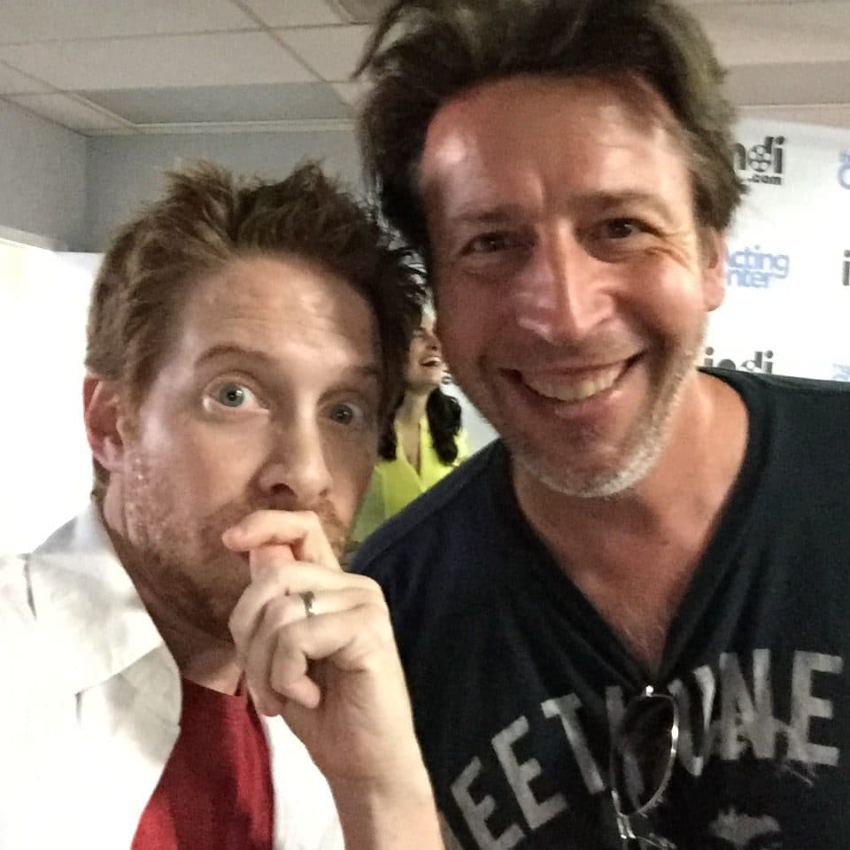 Elvis Winterbottom backstage with actor Seth Green